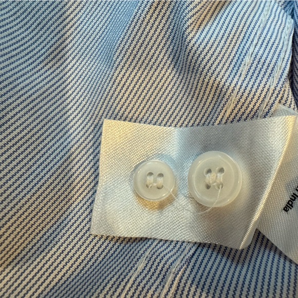 Larsson and co dress shirt - size 16 1/2 - light blue white small stripe - Picture 3 of 5